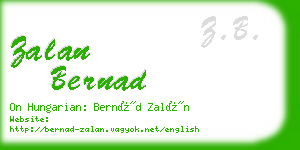 zalan bernad business card